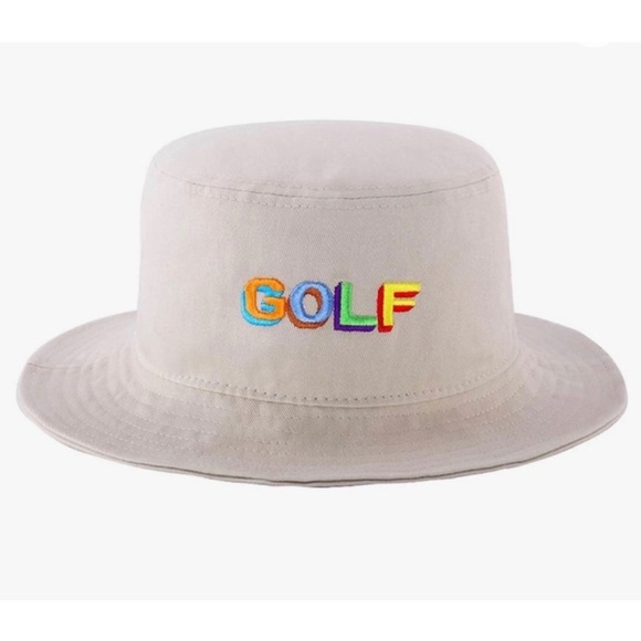 Golf Wang White With Multicolor Embroidered Lettering Bucket Hat - Picture 1 of 4